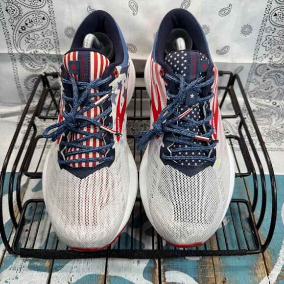 Brooks Red, White, and Blue Athletic Shoes - Picture 3 of 11